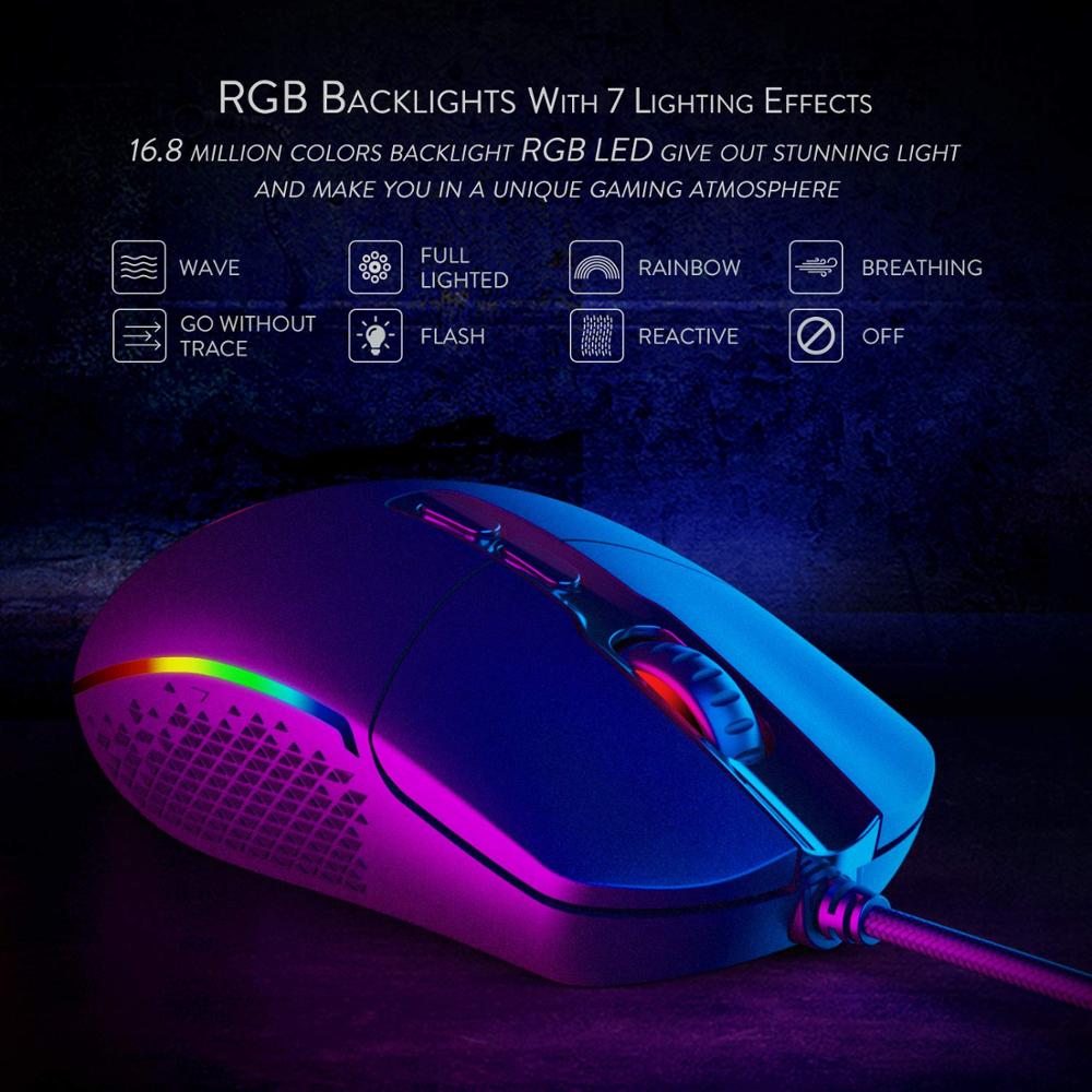 Mouse Gamer Red dragon - DPI ajustable con indicadores rgb